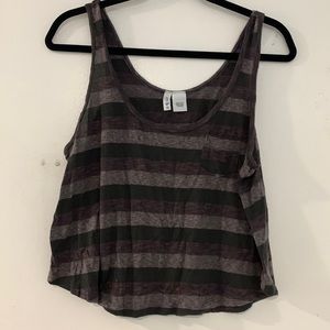 Dark colored stripe full tilt Tilly’s semi cropped tank top XL
